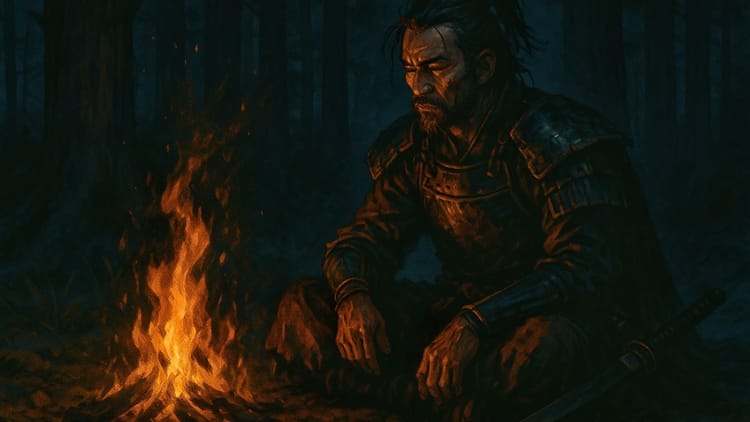 Hideo by the fire