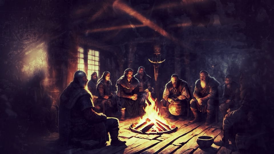 Jarls, Karls and Thralls in a longhouse.